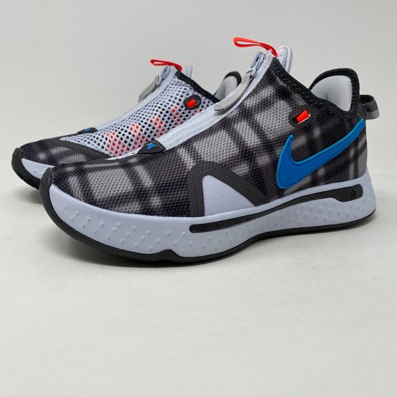 Nike Mens Paul George 4 Black Gray Plaid Low Top Zip Basketball Shoes Size 7 - Picture 1 of 6